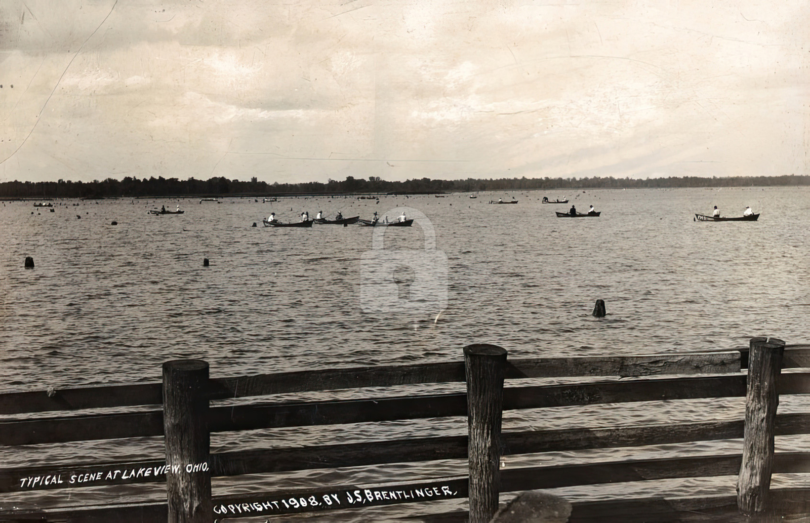 Typical scene at Lake View Ohio 1908 RPPC Photo Postcard COPY