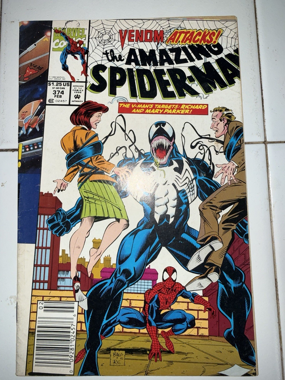 Amazing Spider-Man 374 MISWRAP COVER ERROR Marvel Venom Factory Misprint Miscut