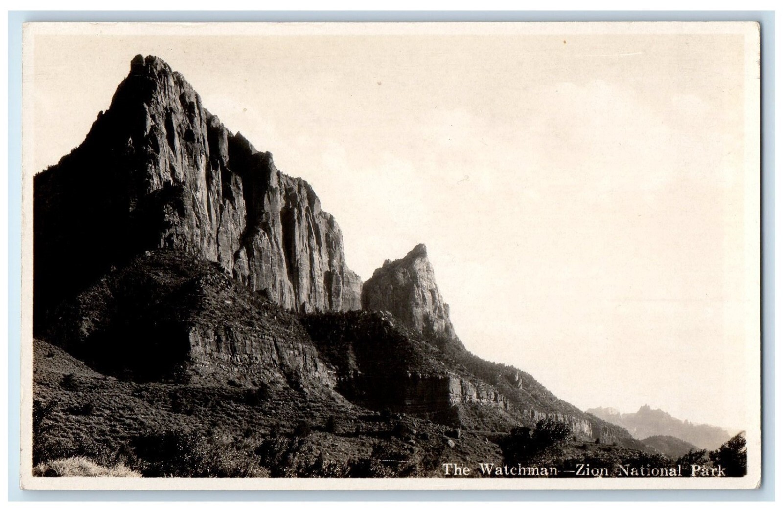 c1920\'s The Watchman Mountain Zion National Park UT RPPC Photo Postcard