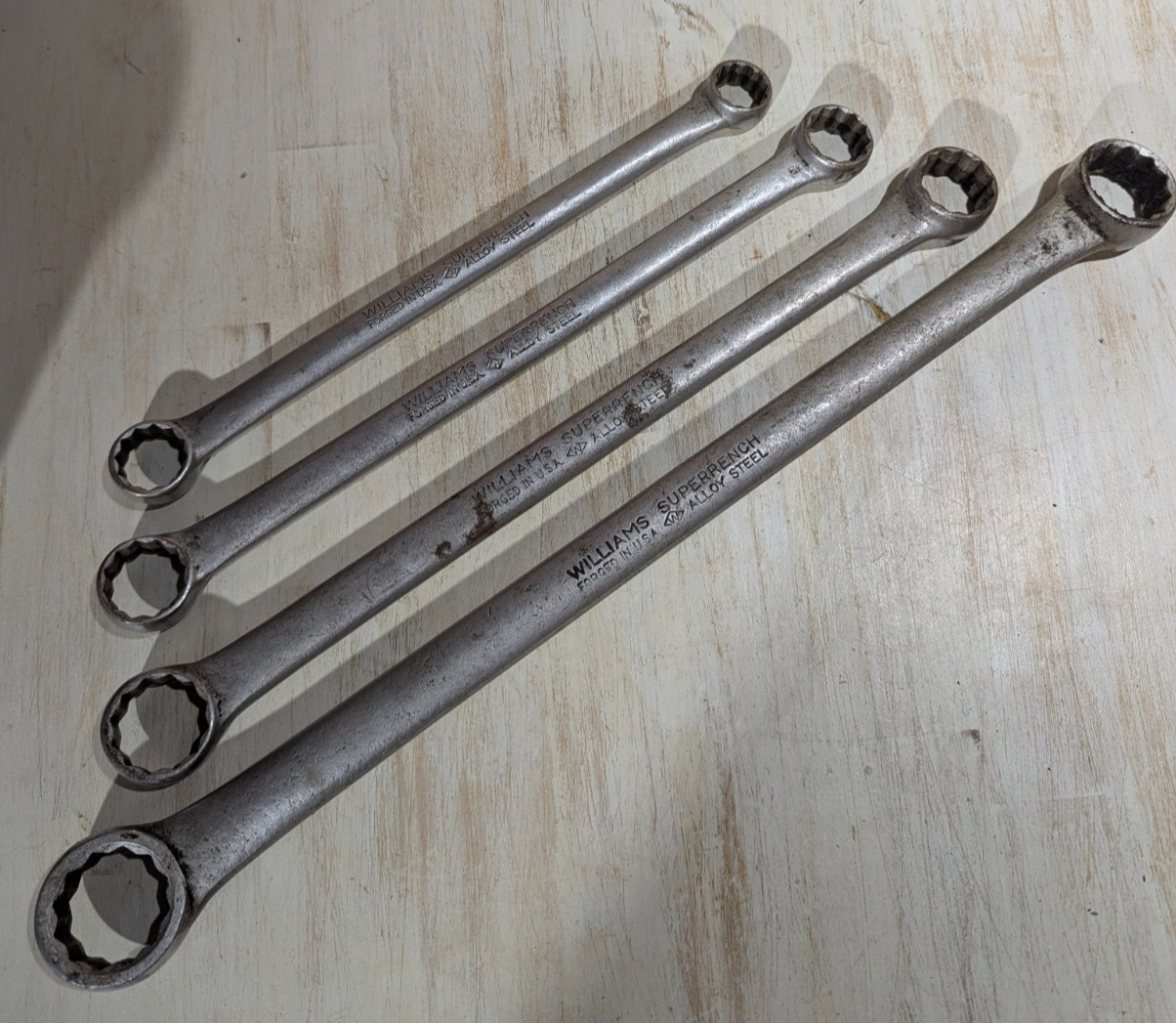 Lot of 4 Vintage Williams Superrench Box End Wrench 7033C, 7731B, 7029, 7735A