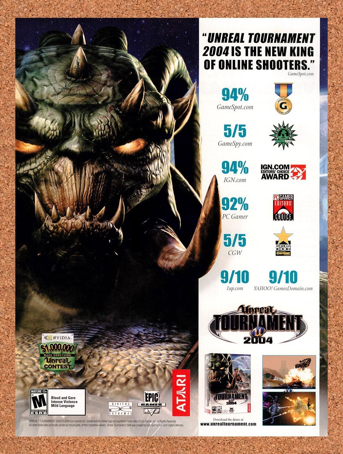 2004 Unreal Tournament 2004 PC Original Advertisement / Retro Promo v2