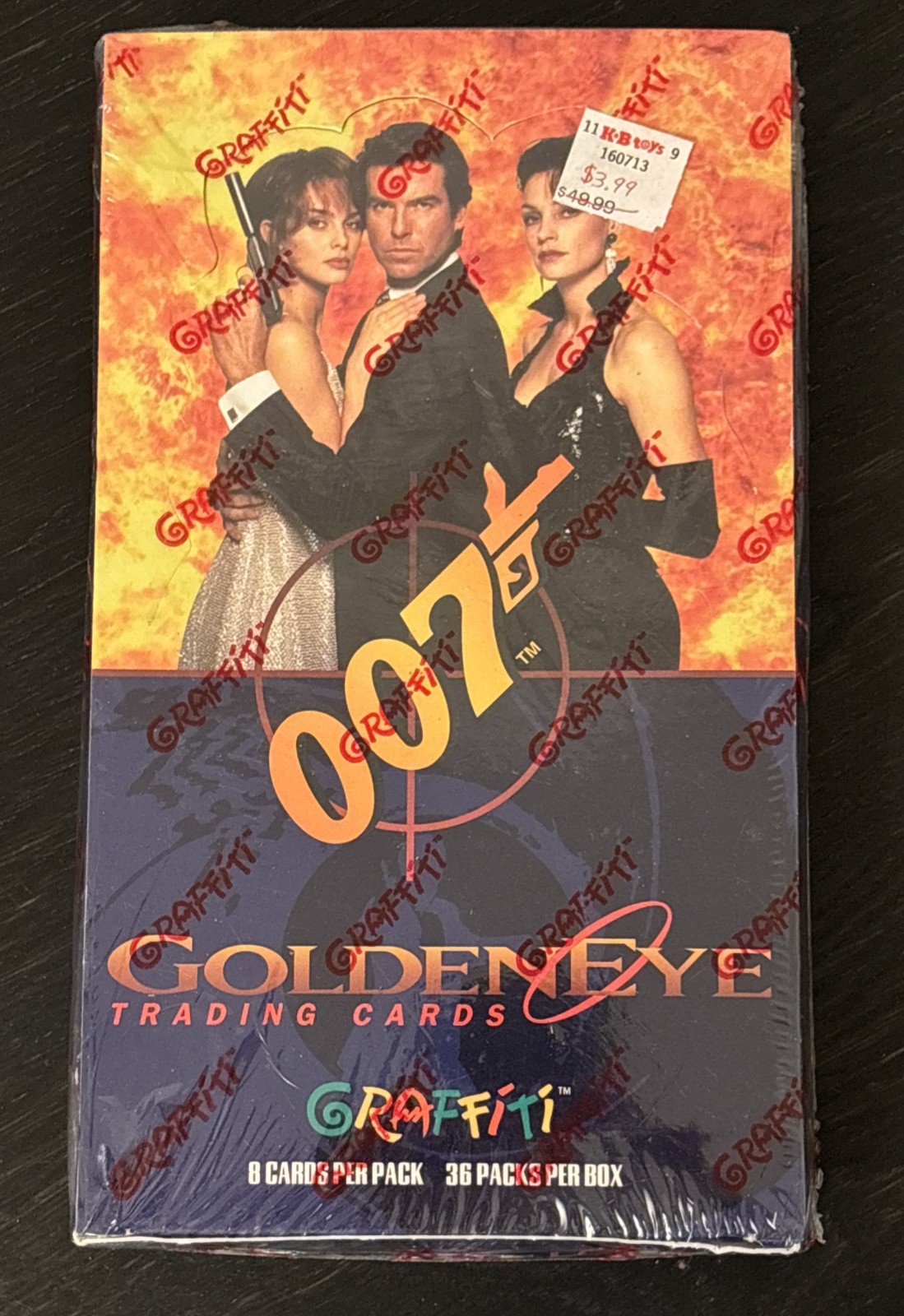 1995 James Bond 007 Golden Eye Box, Factory Sealed 36 Packs, By Graffiti