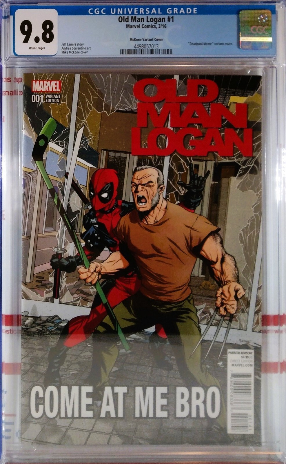 🔴🔥 CGC 9.8 OLD MAN LOGAN #1 MIKE MCKONE 1:10 MEME VARIANT Deadpool Wolverine