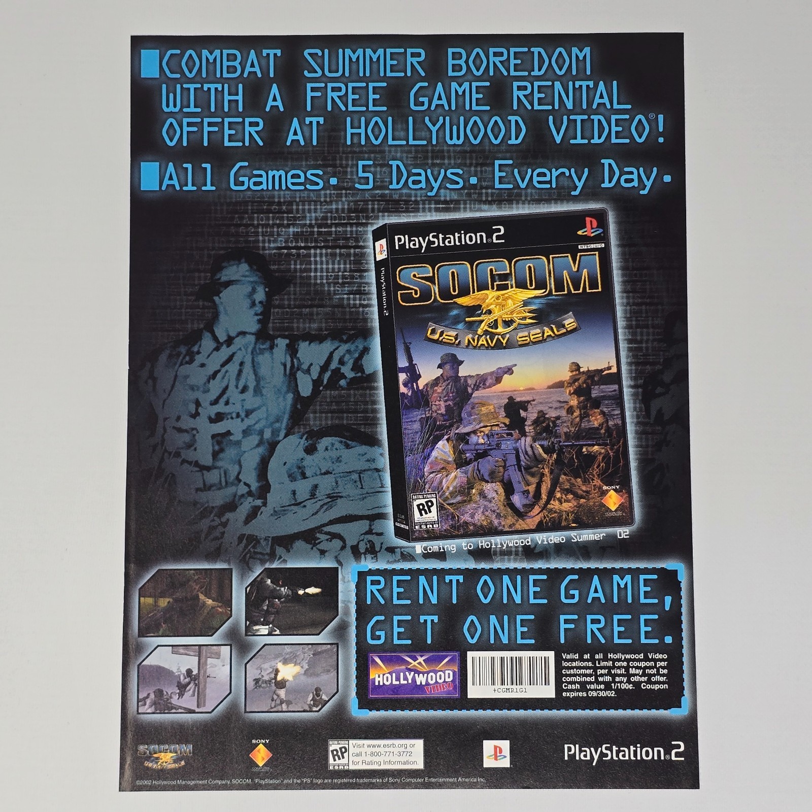 Socom US Navy Seals PlayStation PS2 Authentic Magazine Ad