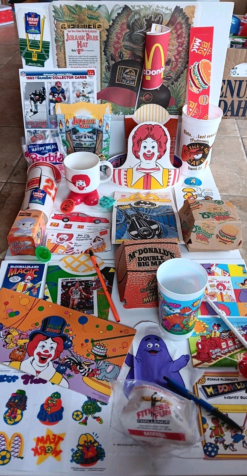 HUGE LOT OF 101, VERY HARD TO FIND,  MCDONALD'S MEMORABILIA - MINT CONDITION