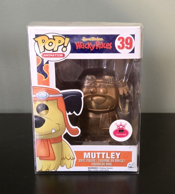 Funko Pop Animation Wacky Races Muttley - Custom Gold #39 w/ Protector RARE
