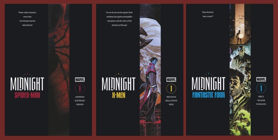 MARVEL MIDNIGHT #1 SPIDER-MAN X-MEN FANTASTIC FOUR set (3) 1st print 10/7