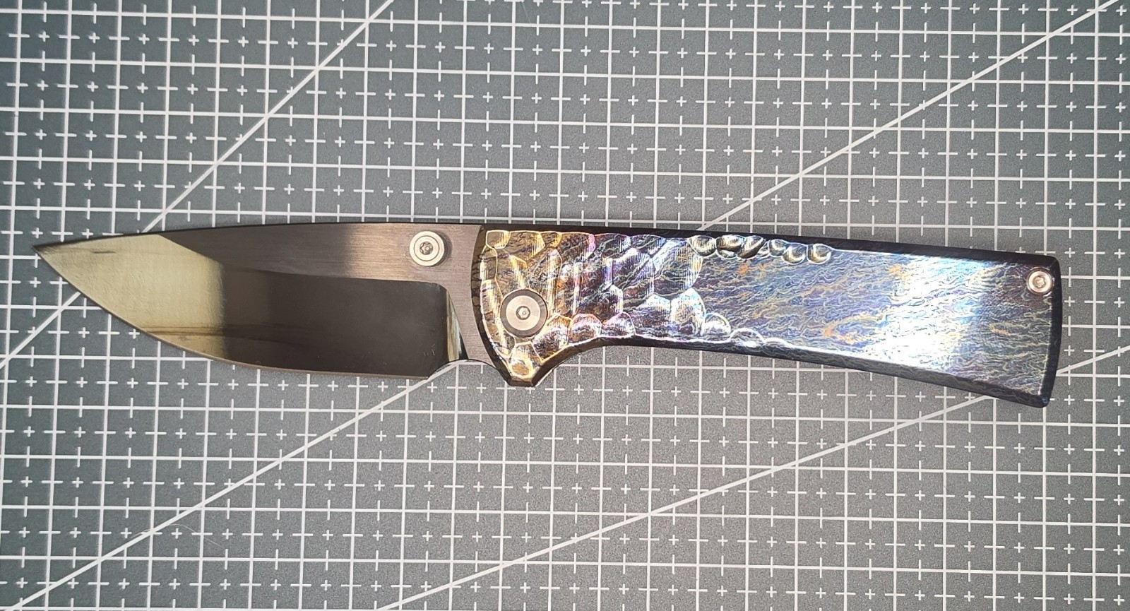 Chaves RCK9 M390 PVD coated blade titanium sculpted handle customized knife
