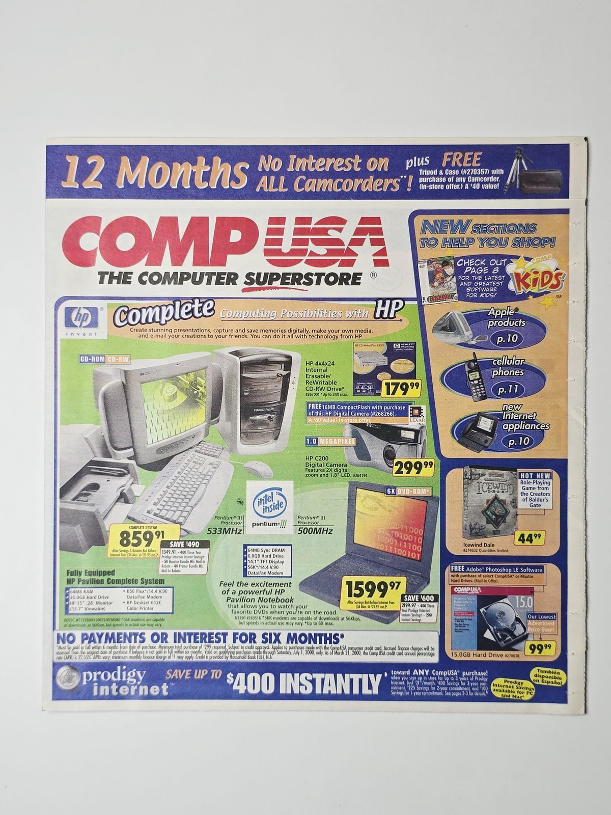 CompUSA June 2000 Kids Technology Circular Pokemon Nintendo 64 Game Boy Games