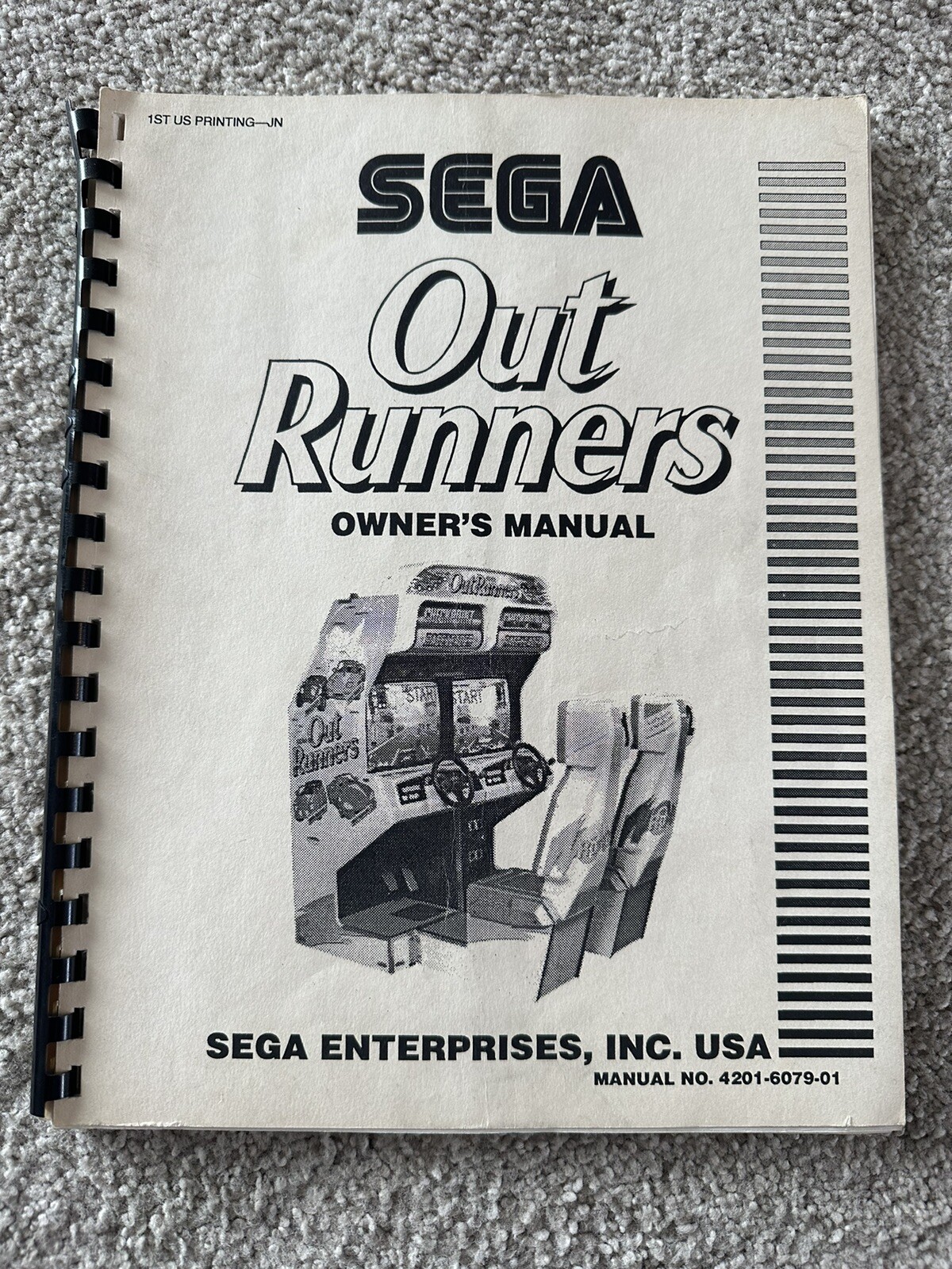 1992 Original SEGA Out Runner’s Owner’s Manual 4201-6079-01
