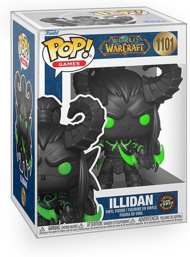 Funko Pop Vinyl: World of Warcraft - Illidan (Glow) (Chase) #1101 + Protector