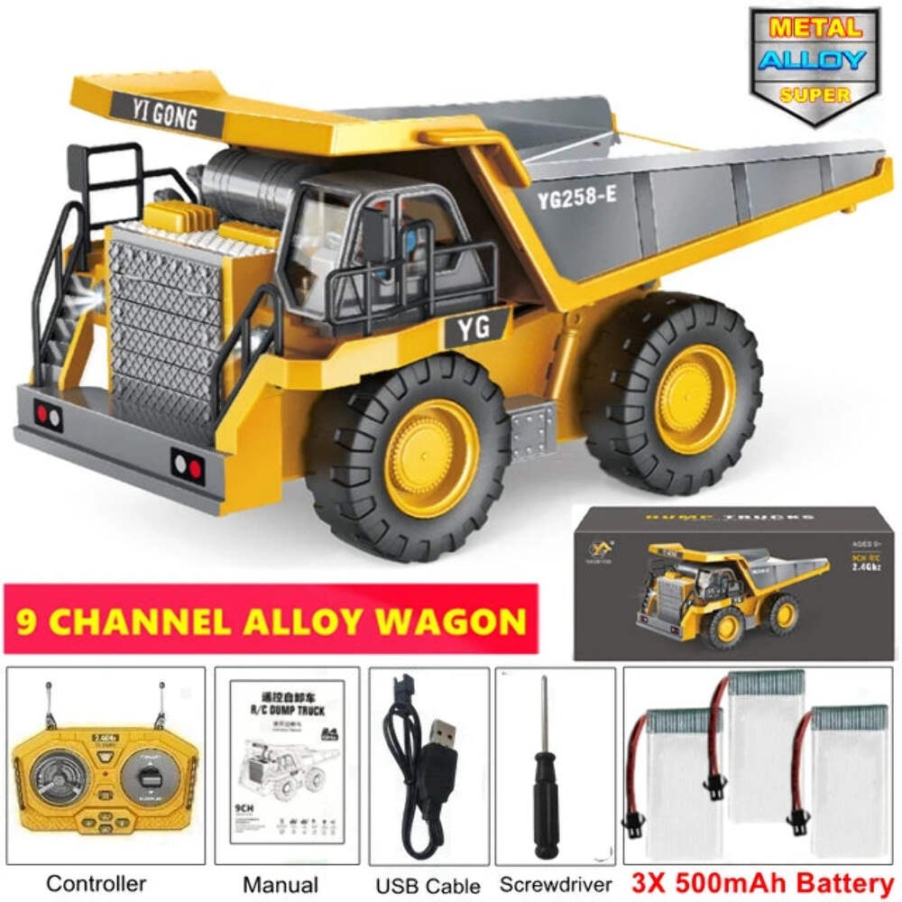 4WD Remote Control Excavator 4x4 Alloy Dump Truck Bulldozer Radio Model RC Car C