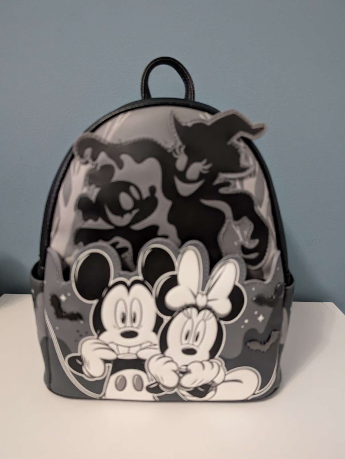 Loungefly Mickey Minnie Ghost Light Up Glow Mini Backpack Halloween NWT 