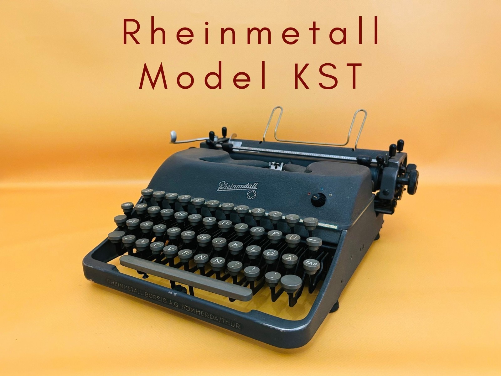 Working Typewriter Rheinmetall KsT Metal Portable Typewriter QWERTY Retro Gift