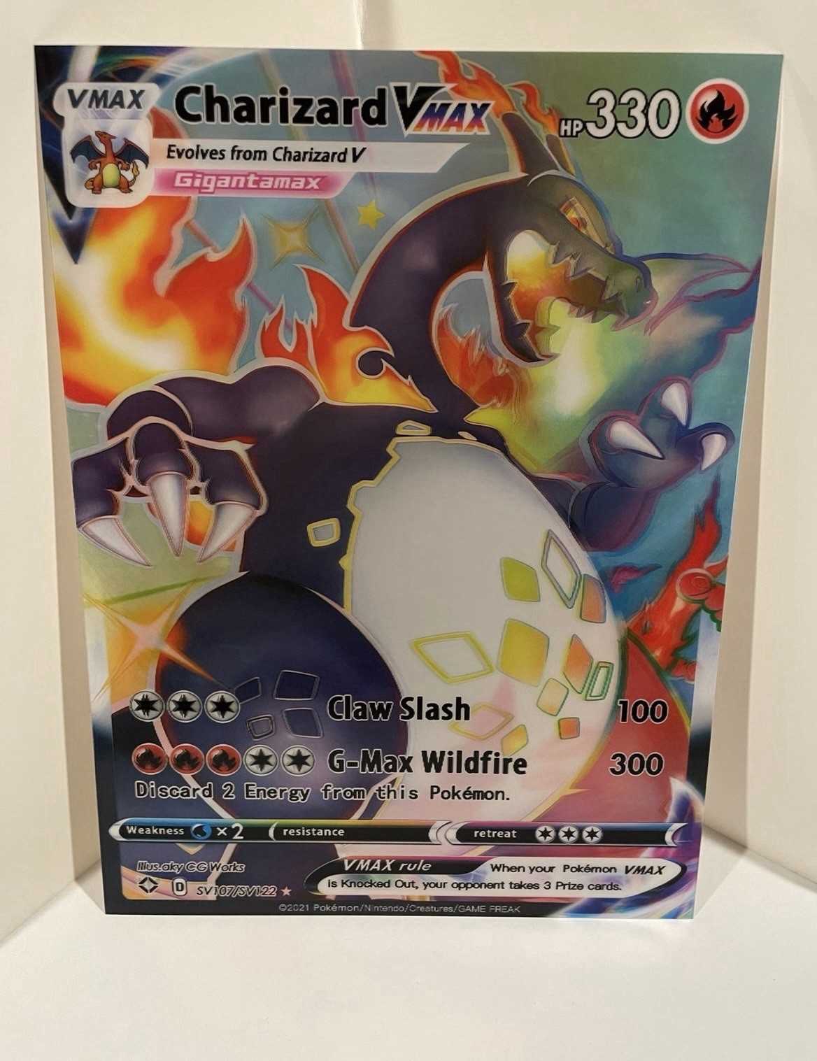 Charizard Vmax Pokemon Jumbo Card 3D Holographic Lenticular Poster