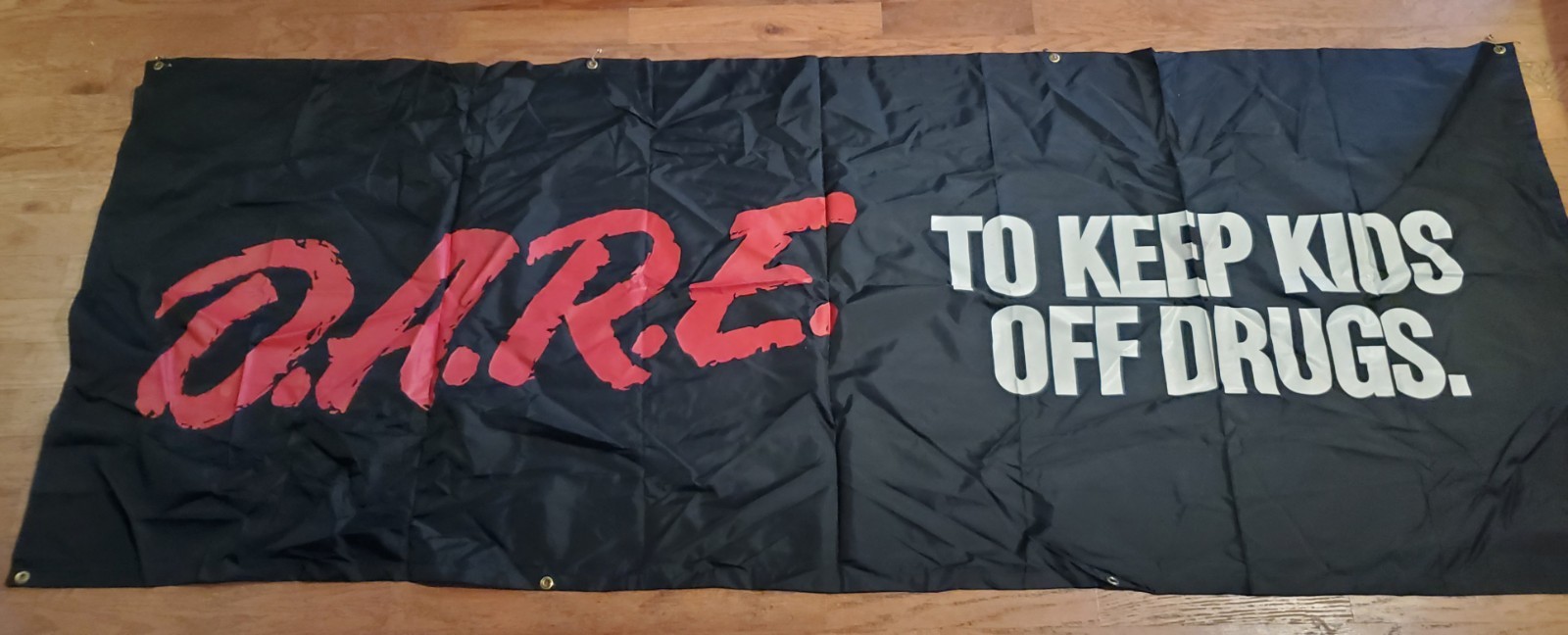 Vtg DARE D.A.R.E 8ft Banner Flag Drug Abuse Resistance Education Wall Hanging 