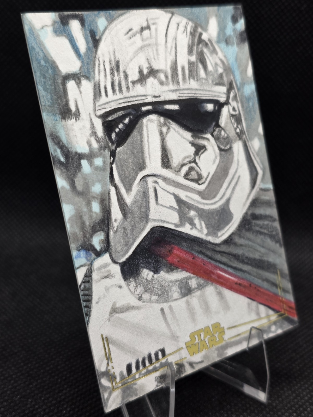2026 Topps Star Wars Galaxy Gold Foil Sketch Card of Captain Phasma - Marcia Dye