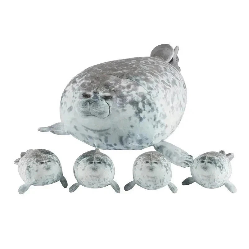 40cm Mother and son Seal five-piece plush toy Seal zipper toy for boys and girls