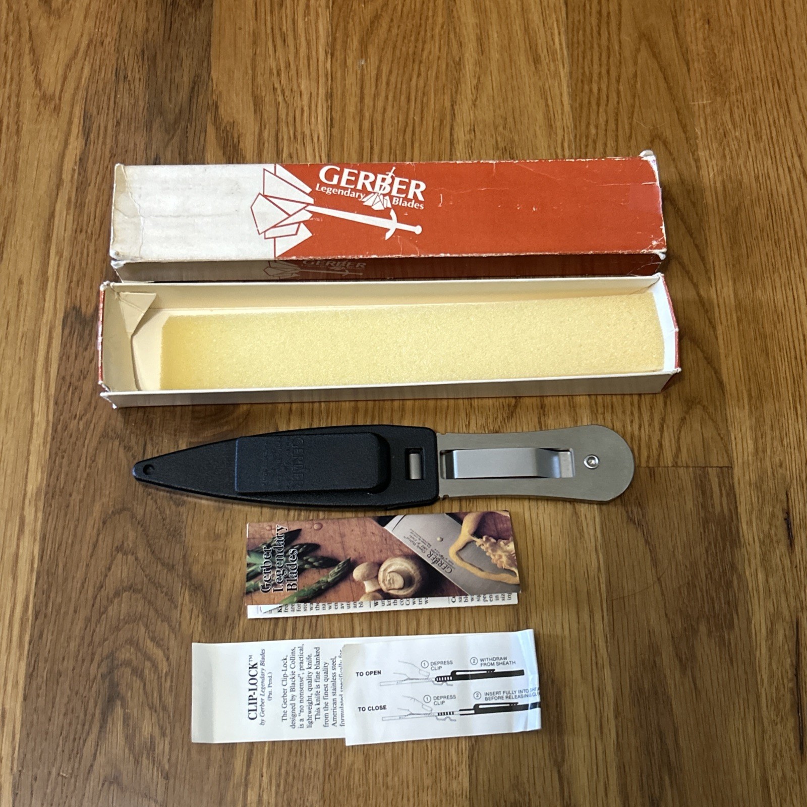  1980’s Gerber Blackie Collins River Master 5301 Clip-Lock Boot Knife in Box 
