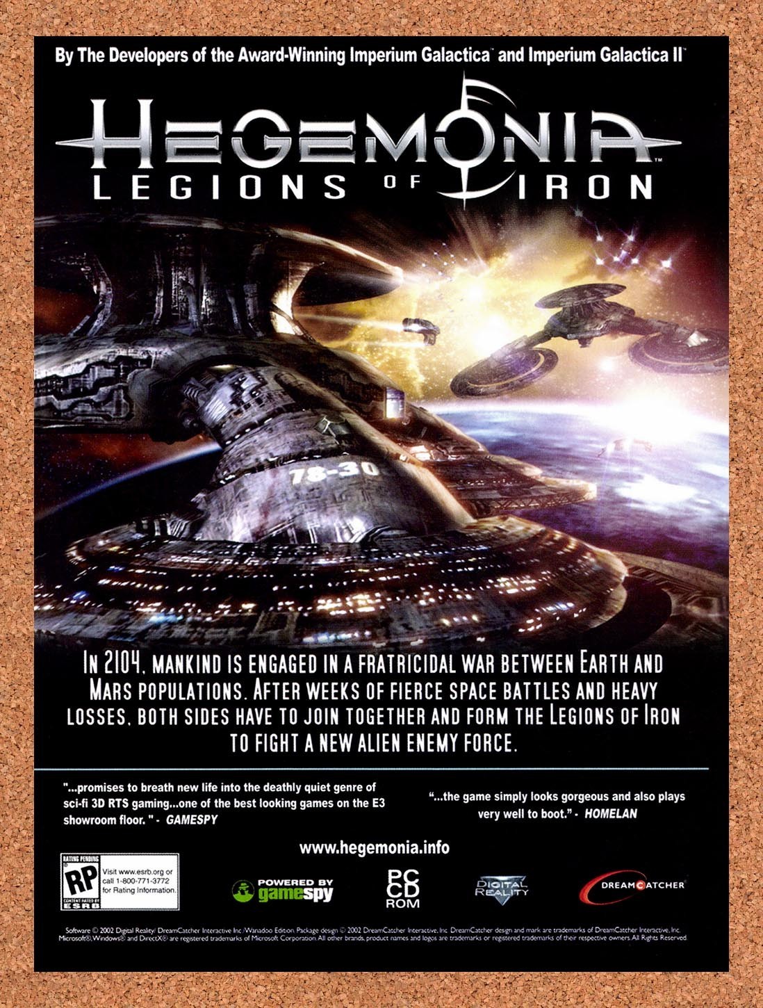 2002 Hegemonia Legions Of Iron PC Original Advertisement / Retro Promo v2