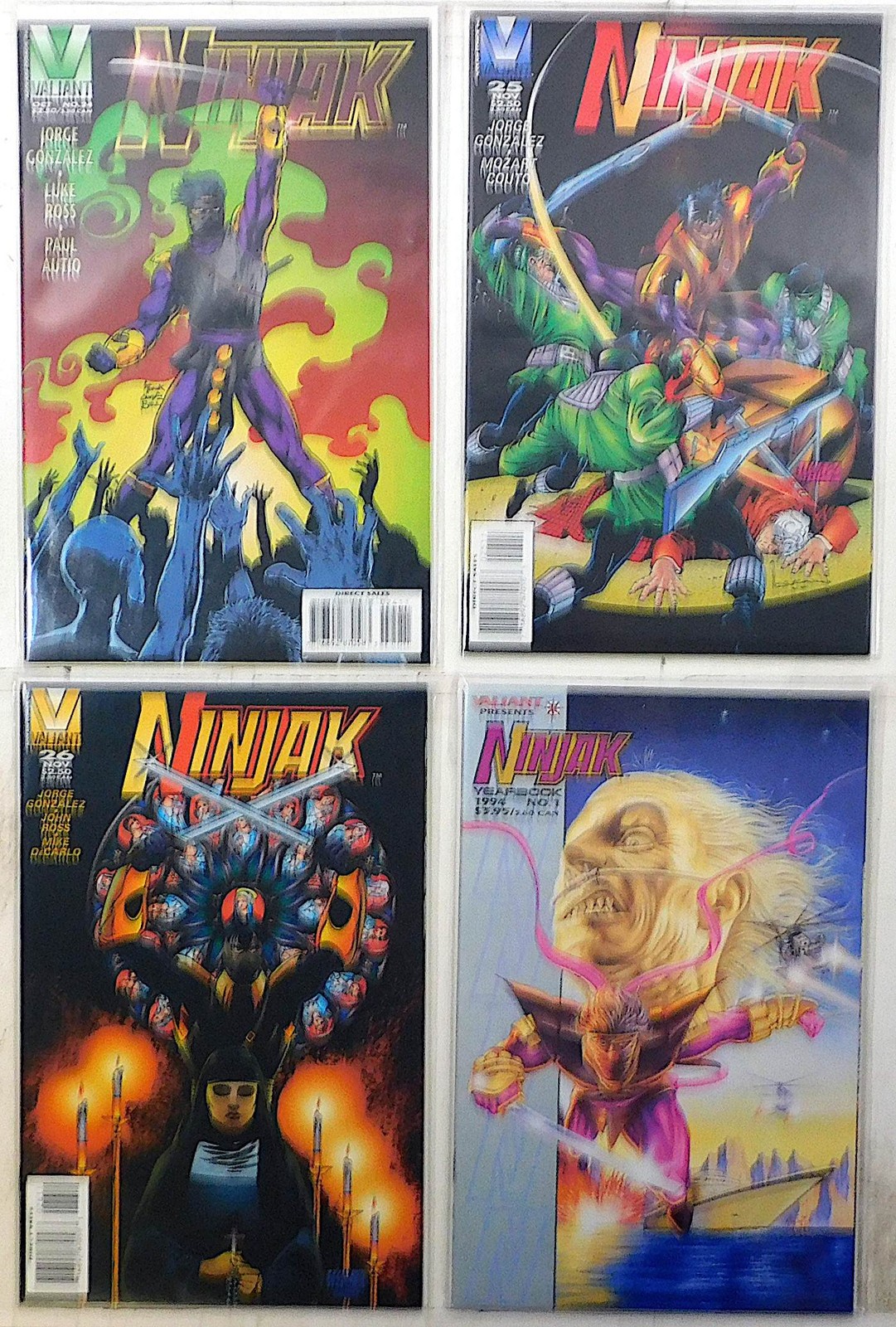 Ninjak Lot 4 #24, 25, 26, Yearbook 1 (1995) Valiant Comics 1st Print Comic Books