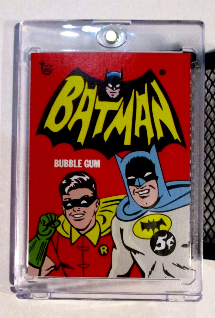 BATMAN 1966 TOPPS 2018  Wrapper art card  #1  IN MAGNETIC TOP LOADER