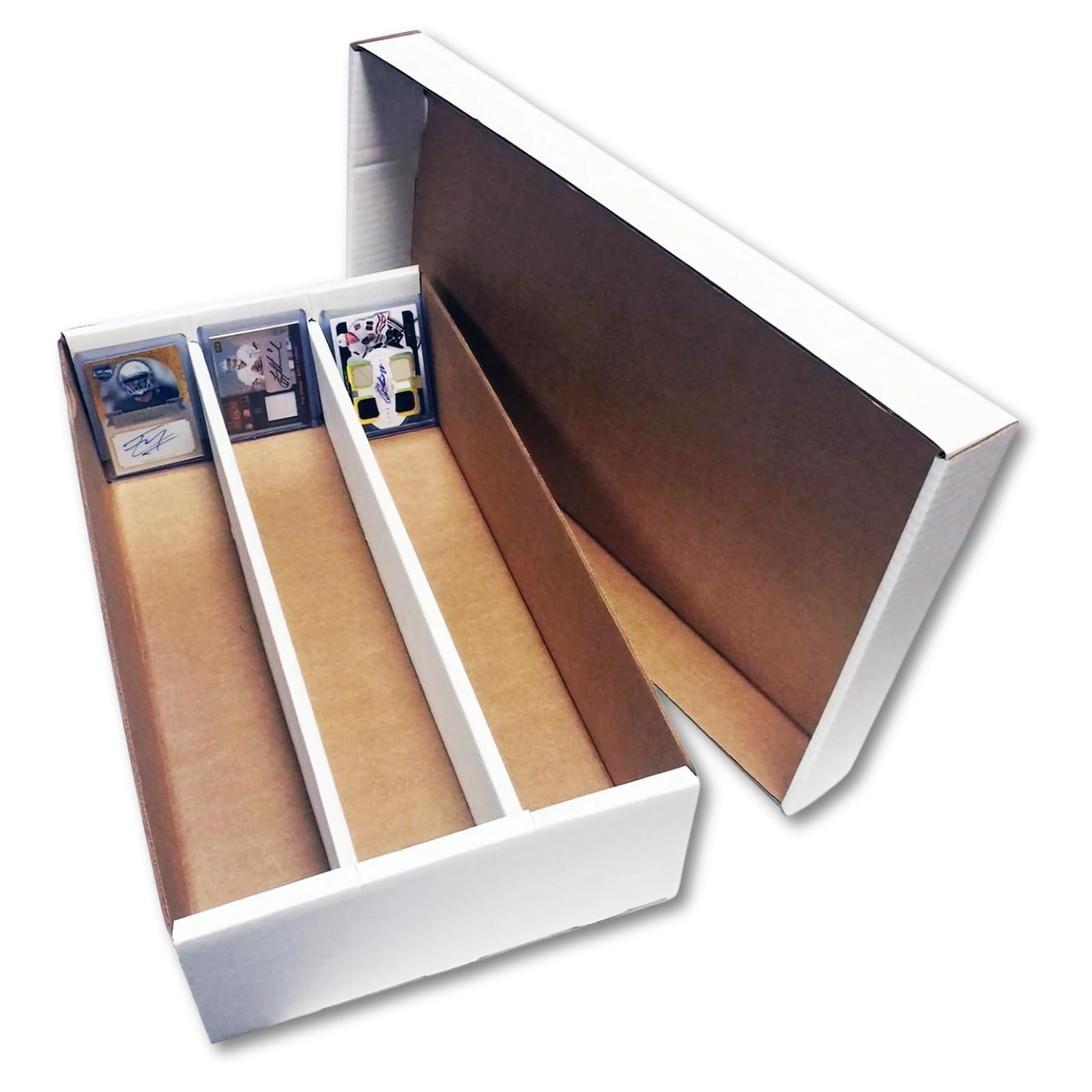 (4) Max Protection Super Shoe Box Card Storage - Durable 3 Row Toploader Card