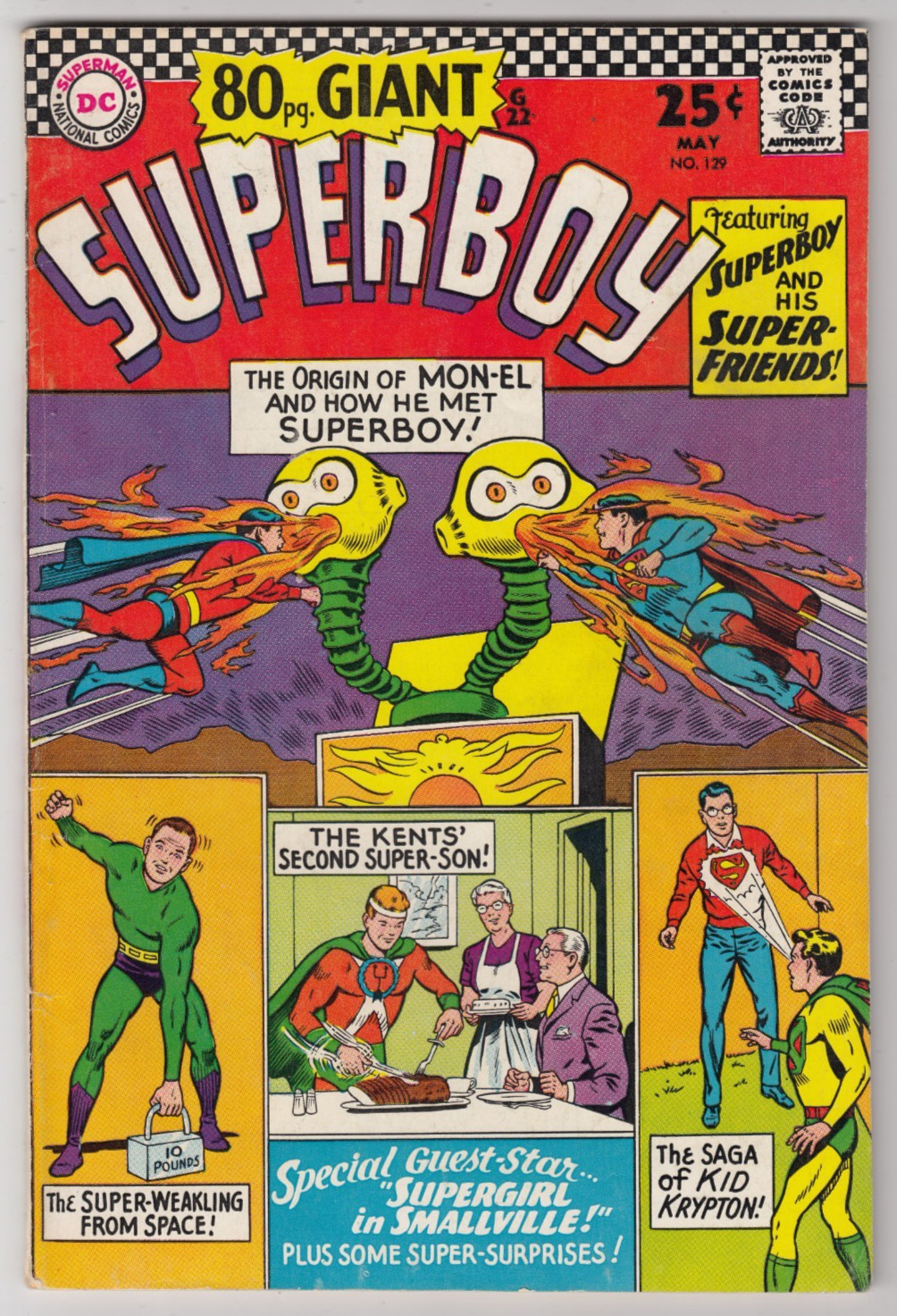 Superboy #129 -  DC COMICS, May 1966, GIANT 80 PG. 