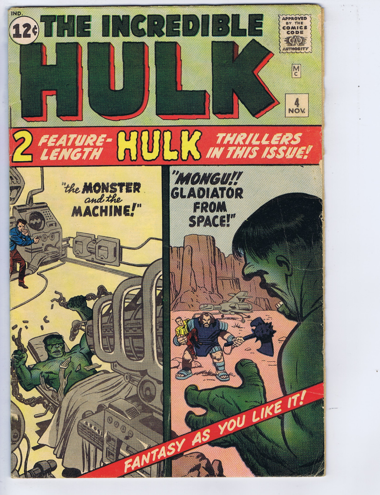 Incredible Hulk #4 Marvel 1962 \'\' The Monster and the Machine  \