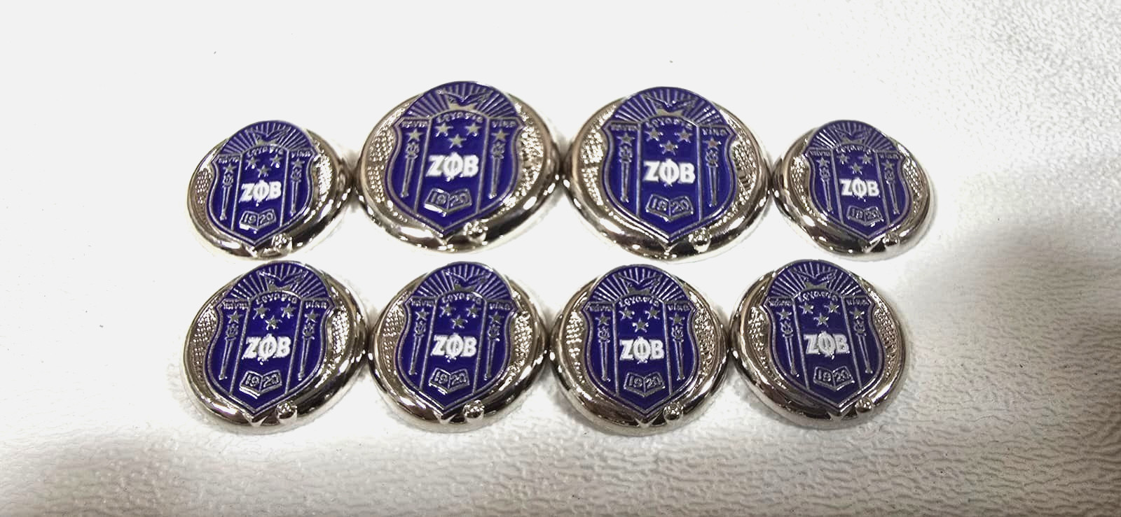 ZETA PHI BETA Sorority Custom Buttons for blazers in Silver color 8 Buttons