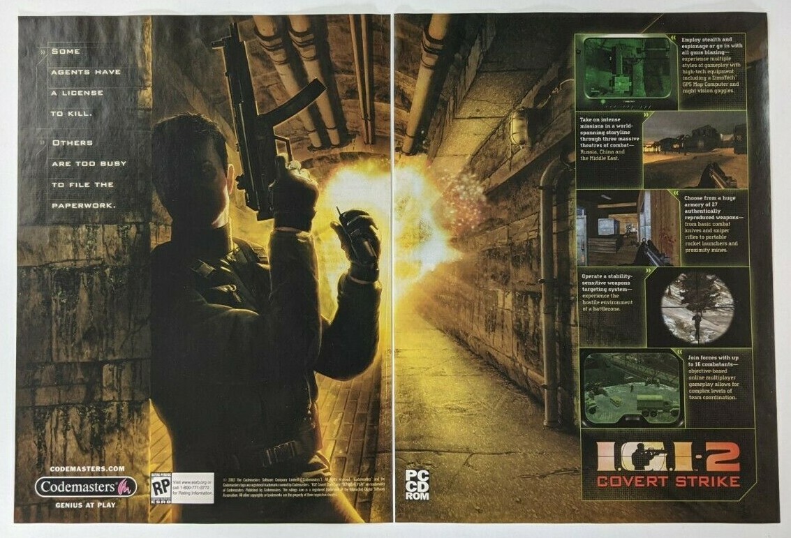 IGI 2 Covert Strike Print Ad Game Poster Art PROMO Original PC Codemasters