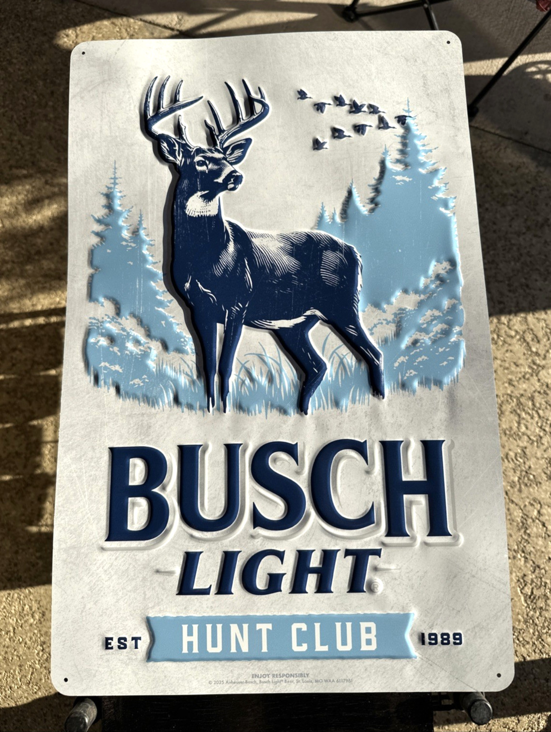 Busch Light DEER BEER Metal Bar Sign Tin Tacker 24\
