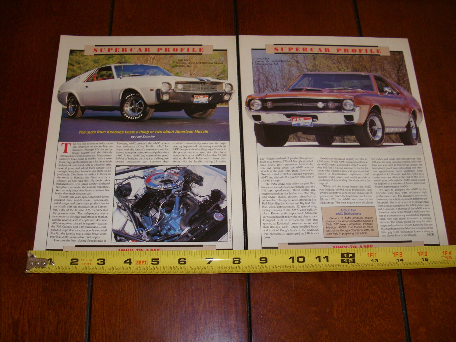 1968 1969 1970 AMC AMX ORIGINAL 1988 ARTICLE