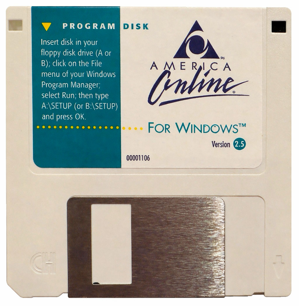 AOL Disk version 2.5 for Windows, America Online, Early 90's