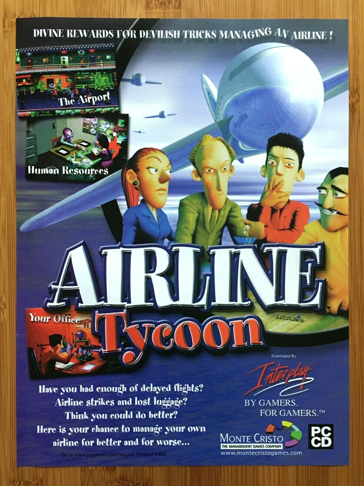 Airline Tycoon PC 2001 Vintage Video Game Print Ad/Poster Official Authentic Art