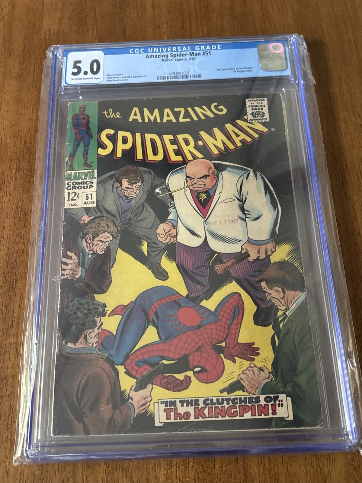 Amazing Spider-Man #51 CGC 5.0 1967 2nd Kingpin 1st Cover