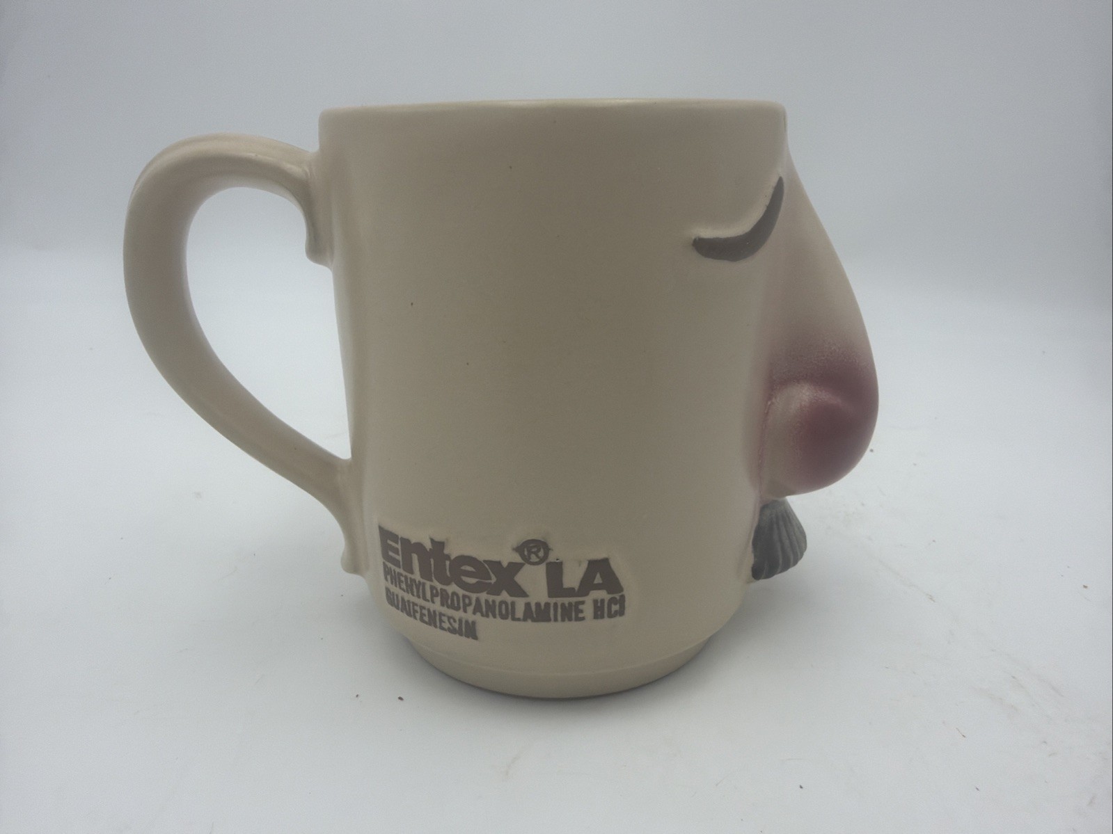 Vintage ENTEX PSE Drug Pharmaceutical Promotional Big Nose Coffee Mug Cup 4.25