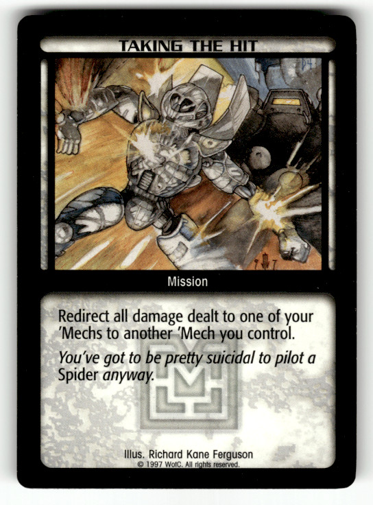 BattleTech Mech Robot 1997 Wizards of the Coast Taking the Hit CCG Card