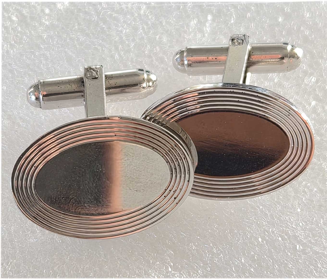 WEH Walter Hayward Cufflinks 925 Sterling Silver Oval Vintage
