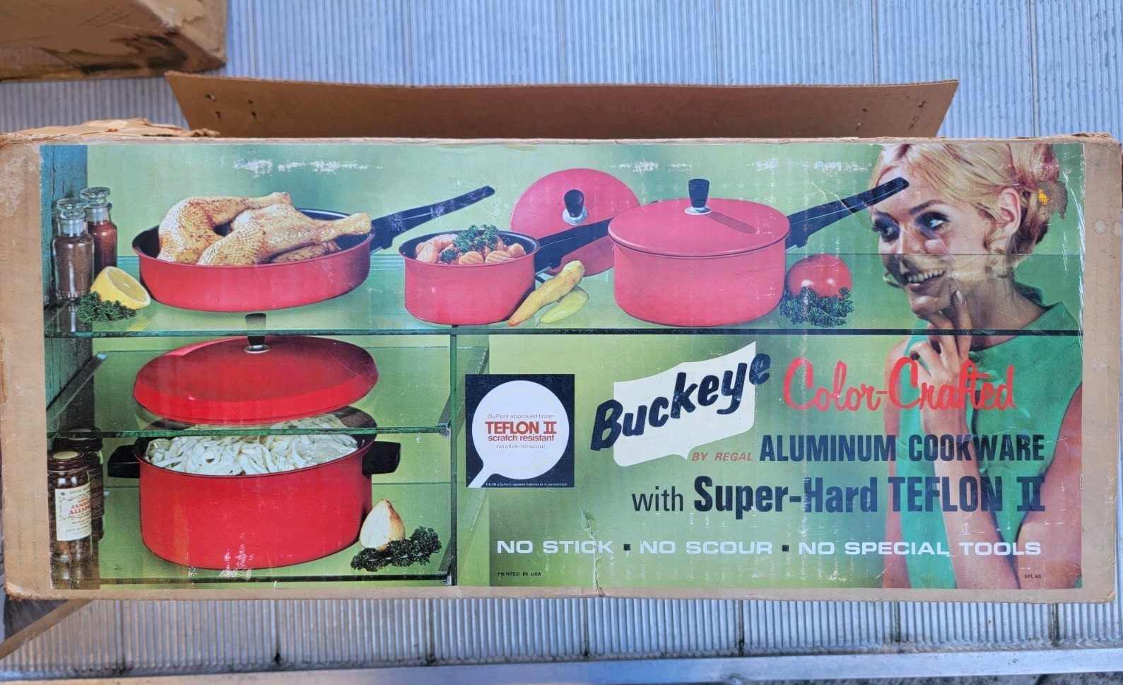 Vintage 1960\'s 1970\'s NEW BUCKEYE REGAL Aluminum Pan Set NIB Mid Mod