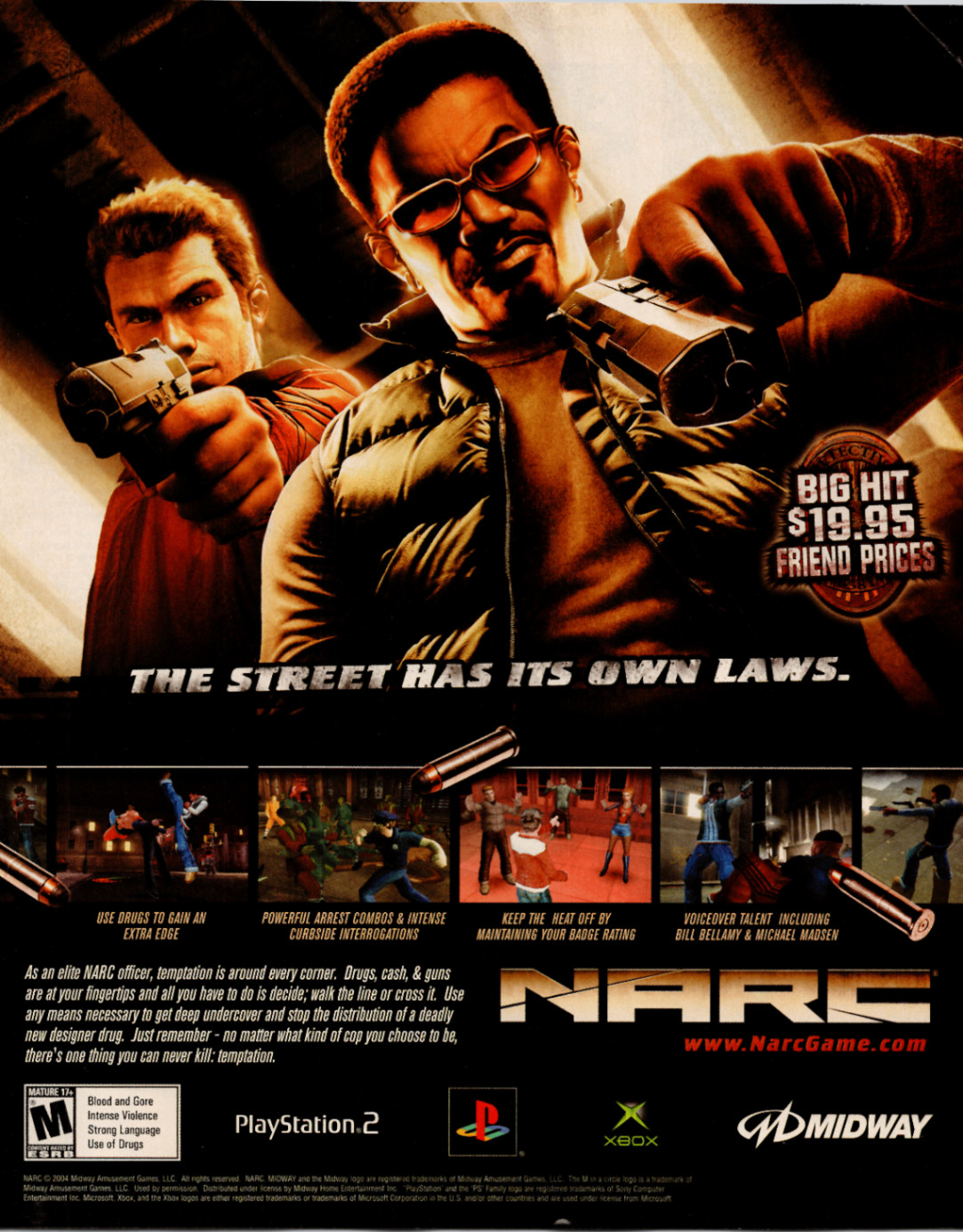 NARC Midway 2004 Video Game Magazine Ad PS2 Xbox Retro Gaming Print