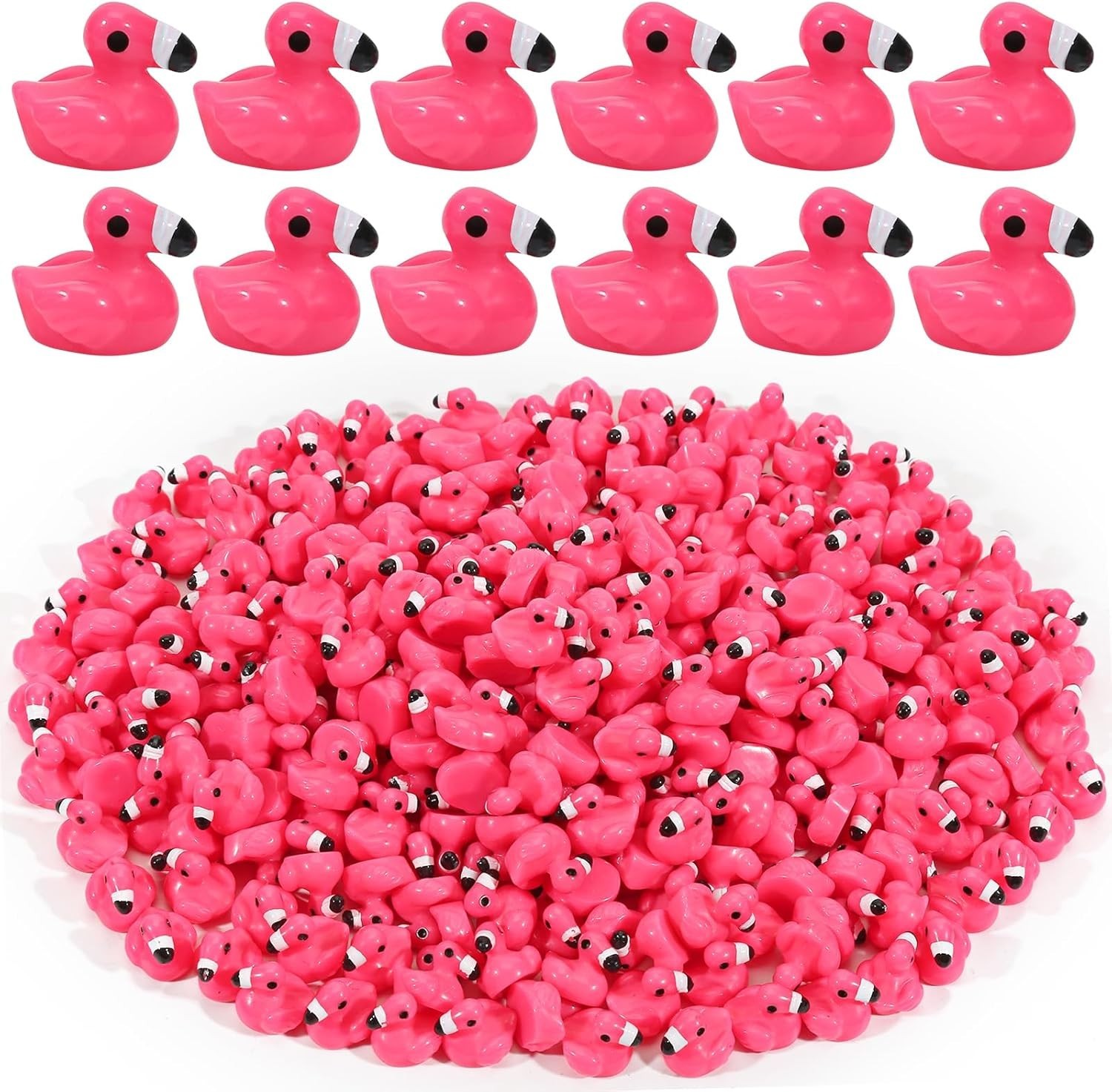 100 Pcs Mini Resin Flamingo Ducks Pink Flamingo Figurine Tiny Animal Figures