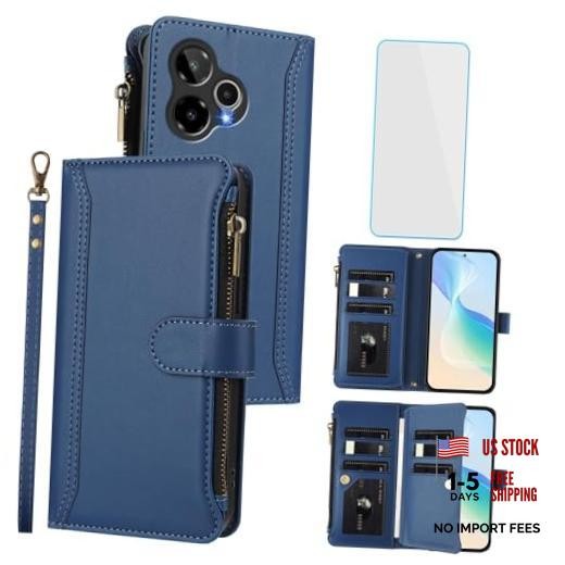 for Cricket Icon Plus 2026/Icon 7/AT&T Verge 2 Phone Wallet Case Wallet Blue