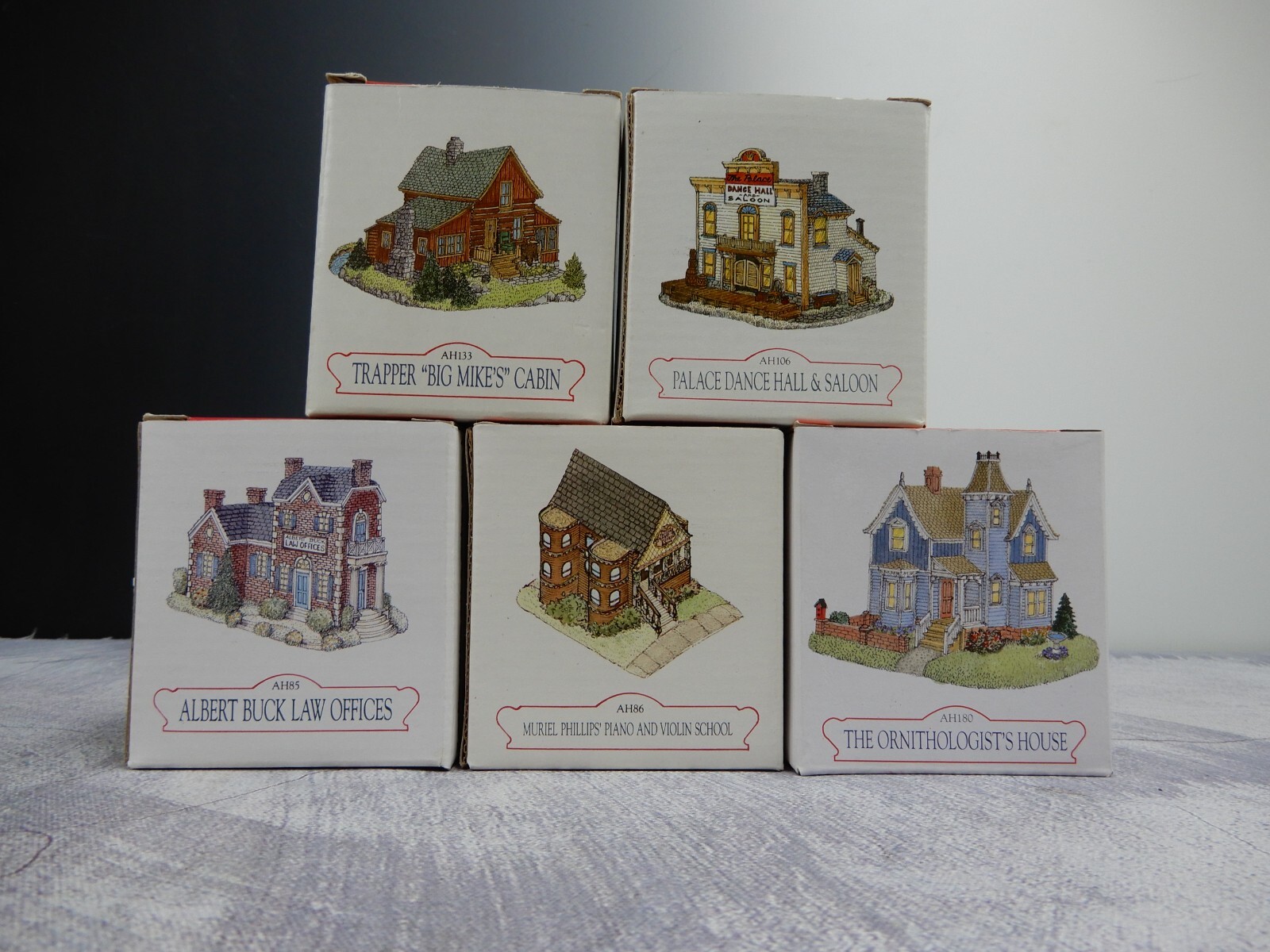 5 Liberty Falls Collection Collectible Miniature Village Set Boxes