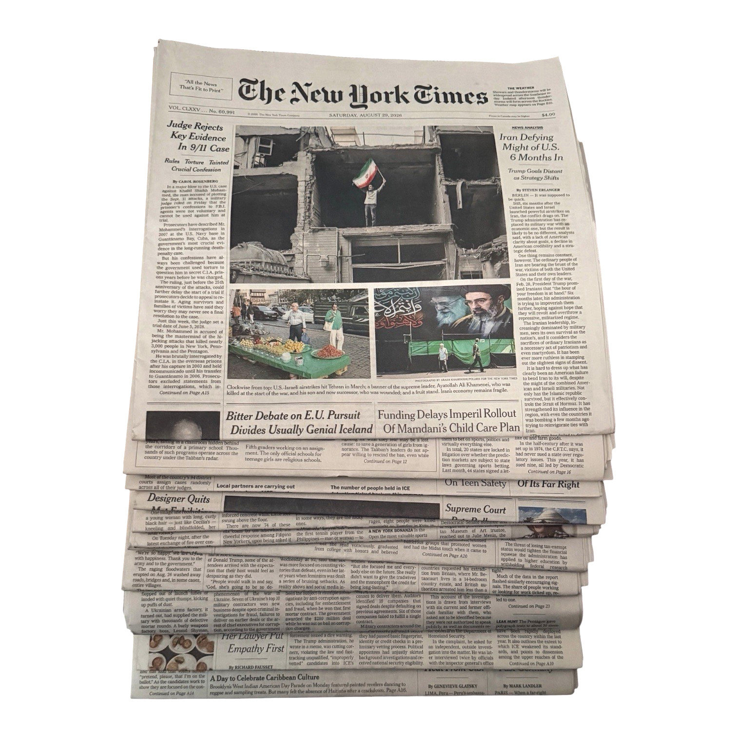 The New York Times News Paper LOT/14 August 29-31 September 1-6 7 8 9 10 11 2026