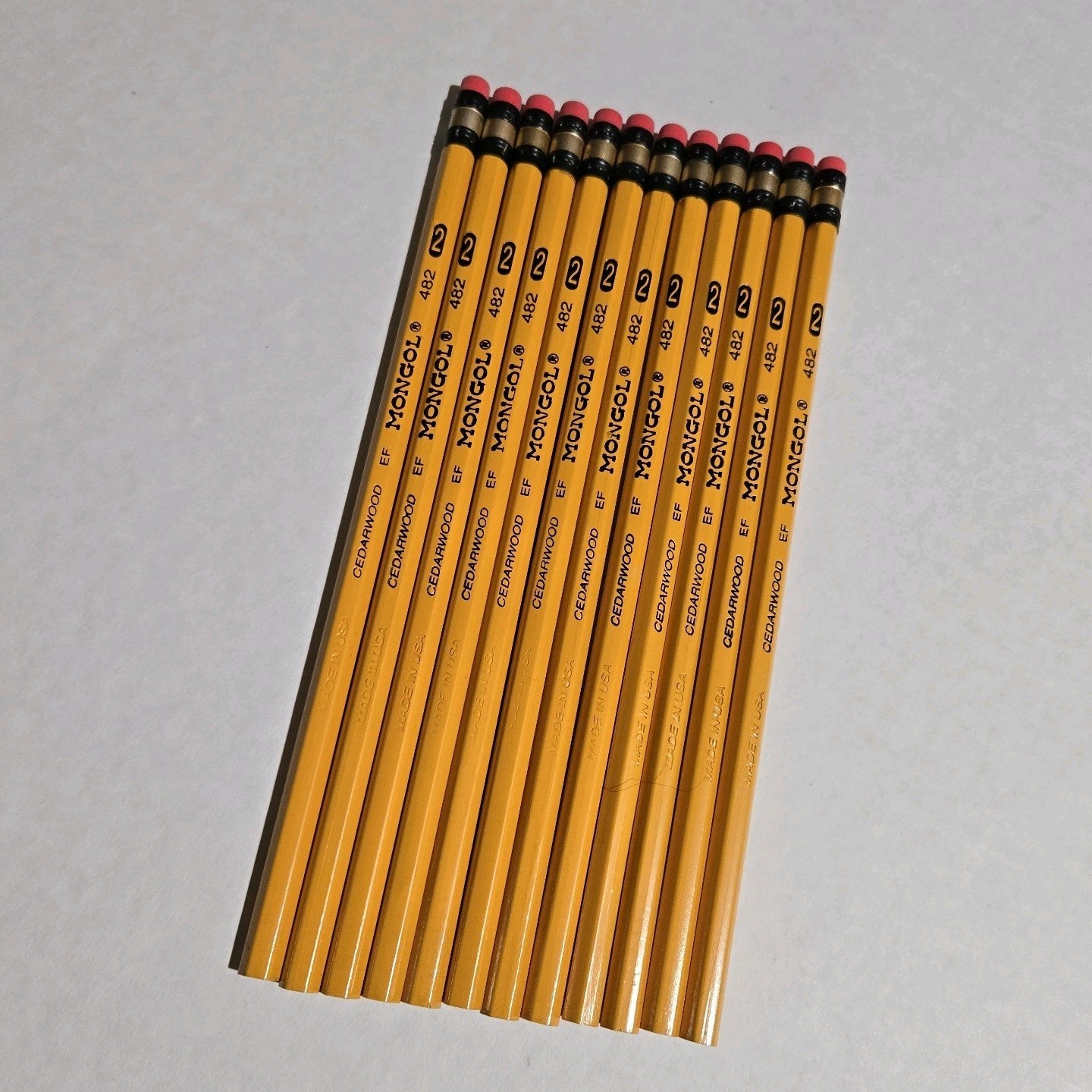 12 Eberhard Faber Mongol Pencils 482 #2 Cedarwood 