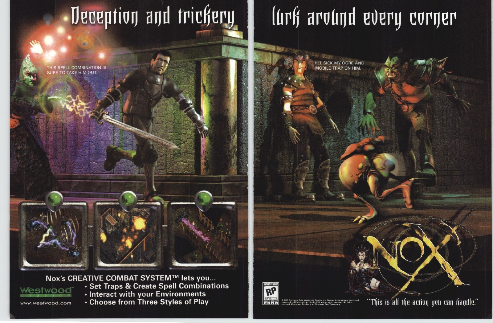 Nox PC Action RPG Video Game Art 1999 Vintage Print Ad Poster 