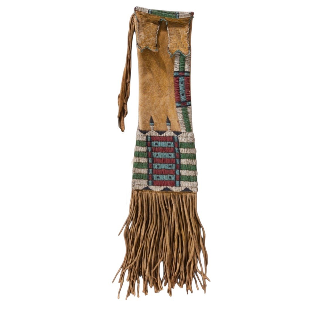 Handmade Lakota Sioux Western Native American Beaded Tobacco bag Hide Pipe bag