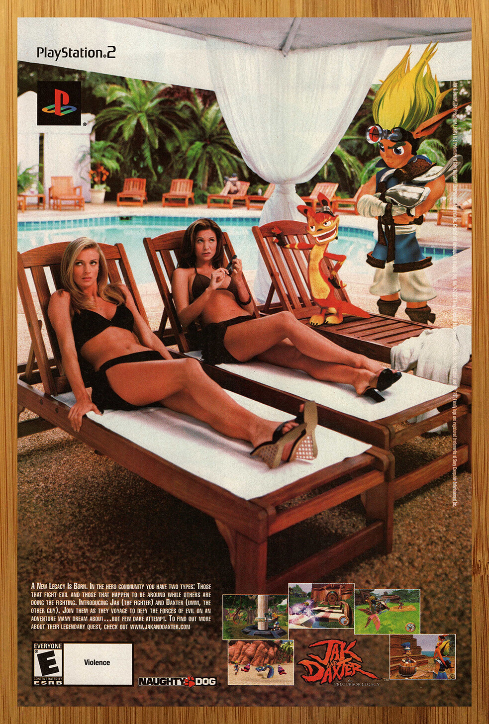 2001 Jak & and Daxter PS2 Playstation 2 Print Ad/Poster Official Promo Art Rare