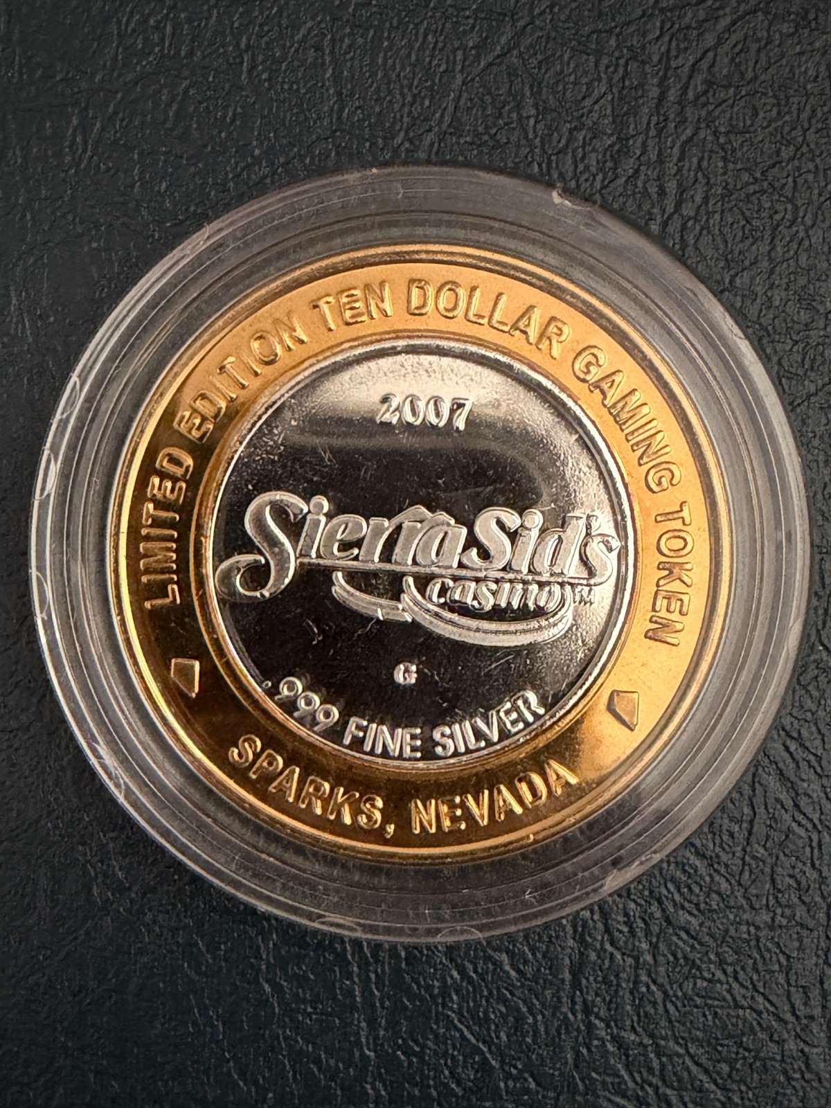 Sierra Sid's Civil War Comm. Casino $10 Gaming Token .999 Fine Silver CS#4